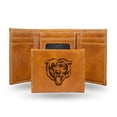 thumbnail image 1 of Chicago Bears Brown Laser Engraved Tri-Fold Wallet - Men's Accessory, 1 of 1