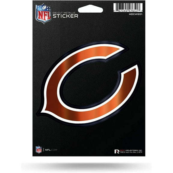 Chicago Bears Die Cut Metallic Sticker