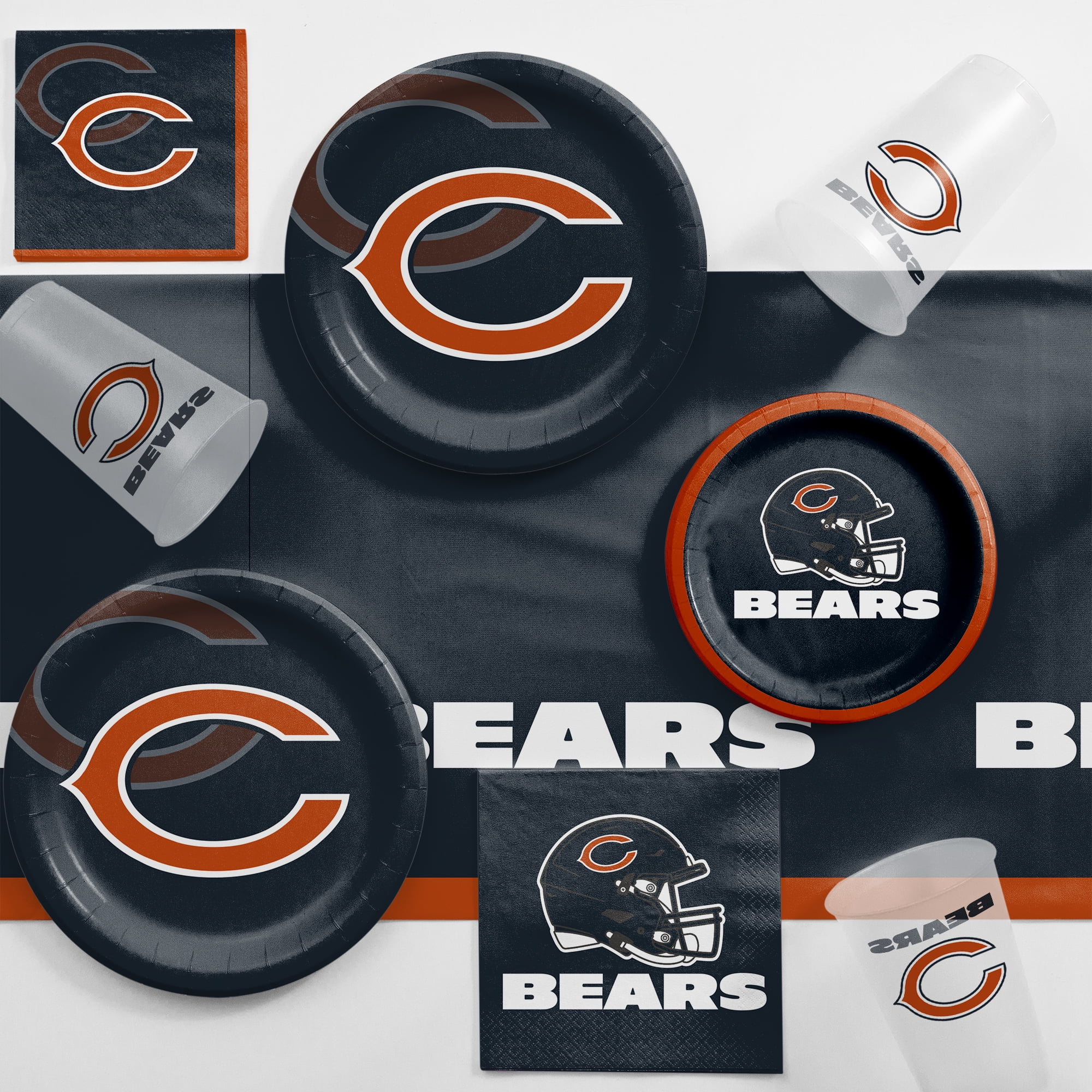 Chicago Bears Game Day Party Supplies Kit for 8 Guests