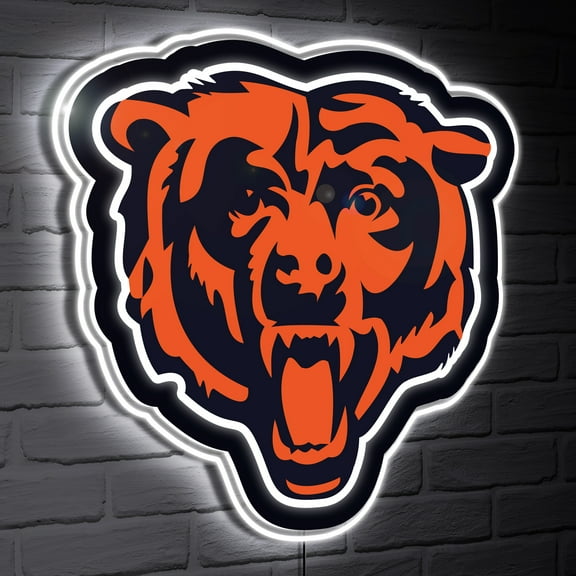 Chicago Bears LED Team Logo Shaped Lighted Wall Sign
