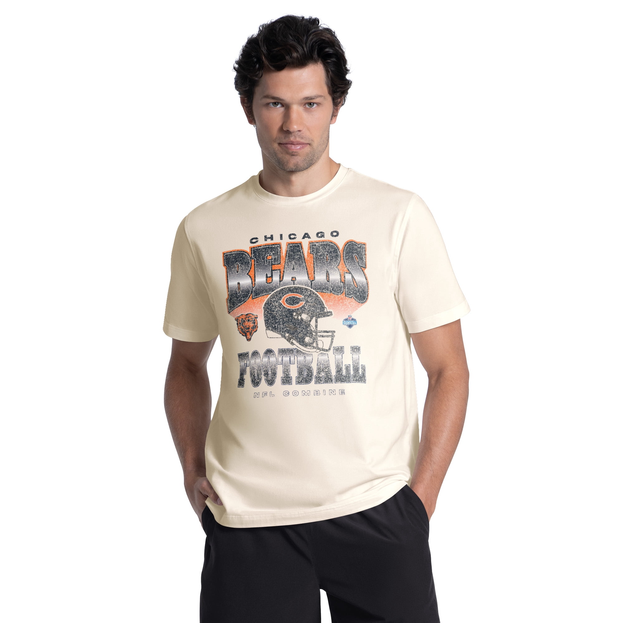 Chicago Bears Men's NFL Combine Faded Fashion Short Sleeve T-Shirt