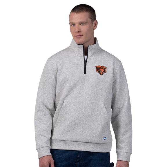 Chicago Bears Men's NFL Combine Textured 1/4 Zip Pullover Longsleeve Fleece