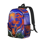 Chicago-Bears Sports Backpack Large Capacity Casual Bag Multifunctional Backpack Lightweight Travel Laptop Adjustable Straps Backpack Fashion Hiking Camping Football for Men Women