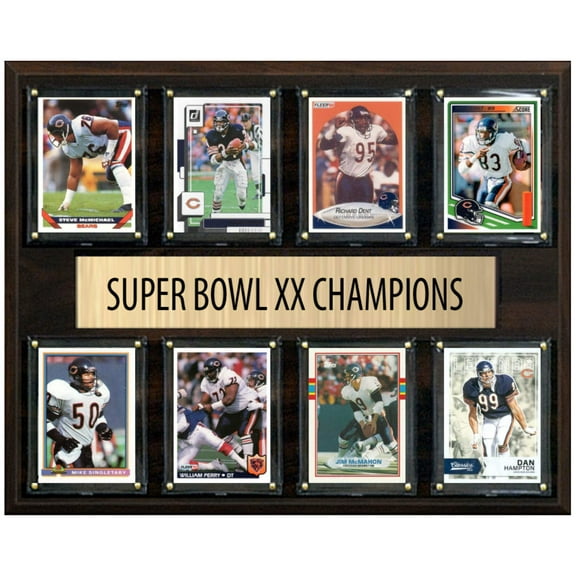 Chicago Bears Super Bowl XX Champions 12" x 15" Eight-Card Walter Payton Donruss Topps