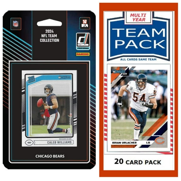 Chicago Bears Team Pack 20 Cards Urlacher + 2024 Donruss Team Set Caleb Williams RC