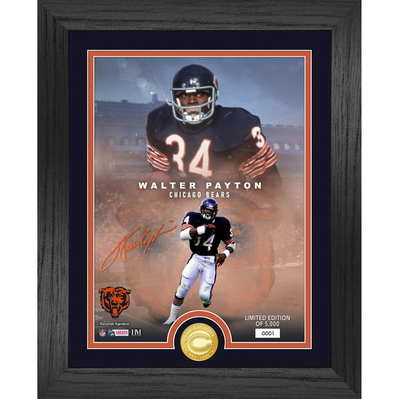 Highland Mint Walter Payton Chicago Bears 13" x 16" Bronze Coin Photo Mint