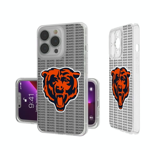 Chicago Bears iPhone Clear Text Backdrop Design Case