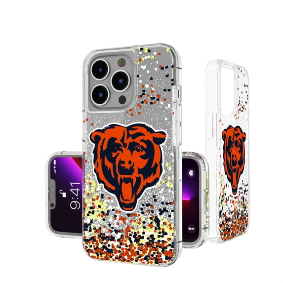 Chicago Bears iPhone Glitter Case with Confetti Design