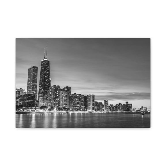 Chicago Black And White Skyline Canvas Artwork High-Quality Breathtaking Stunning Cityscape for Home Decor Ready to Hang