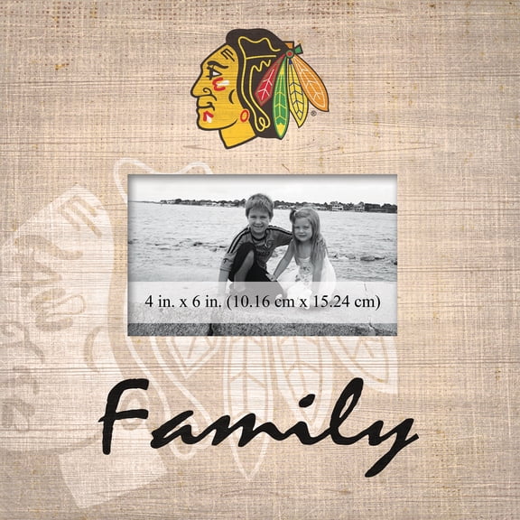 Chicago Blackhawks 10'' x 10'' Burlap Pattern Frame