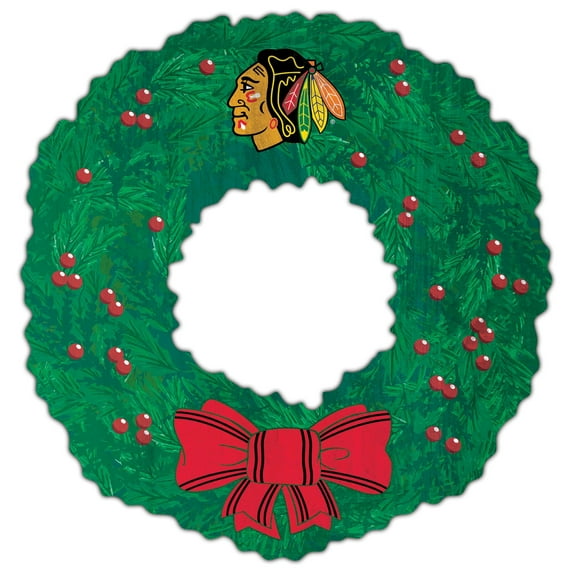 Chicago Blackhawks 16'' Team Wreath Sign