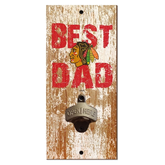 Chicago Blackhawks 5'' x 12'' Best Dad Bottle Opener