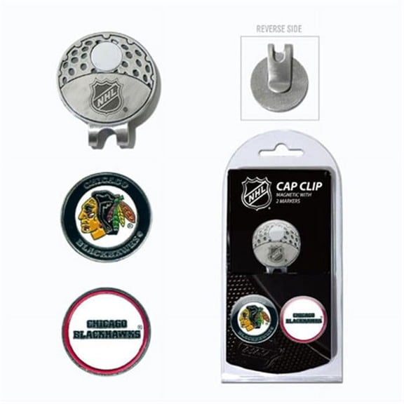 Team Golf NHL CHICAGO BLACKHAWKS Cap Clip With 2 Golf Ball Markers