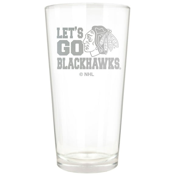 Chicago Blackhawks Etched 16oz. Rally Cry Pint Glass