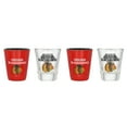 thumbnail image 1 of Chicago Blackhawks Four-Pack Shot Glass Set, 1 of 2