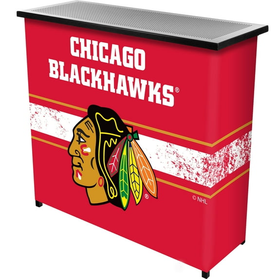 Chicago Blackhawks Logo Indoor or Outdoor Portable Bar with 2 Shelves
