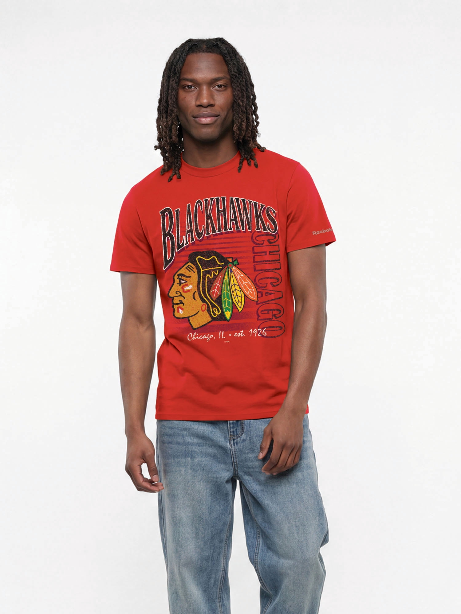Chicago Blackhawks Reebok Mens Crew Neck Short Sleeve T-Shirt