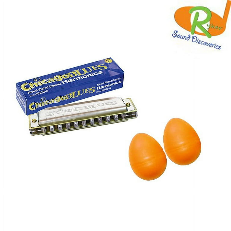 Chicago Blues KHCB C Harmonica Key of C W Bonus Educational Music Pack Rhythm Percussion Egg Shakers Music Mary Had A Little Lamb CB RSD9O
