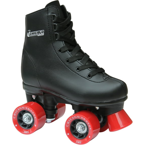 Chicago Boys' Classic Quad Roller Skates Black Junior Rink Skates, Size J12