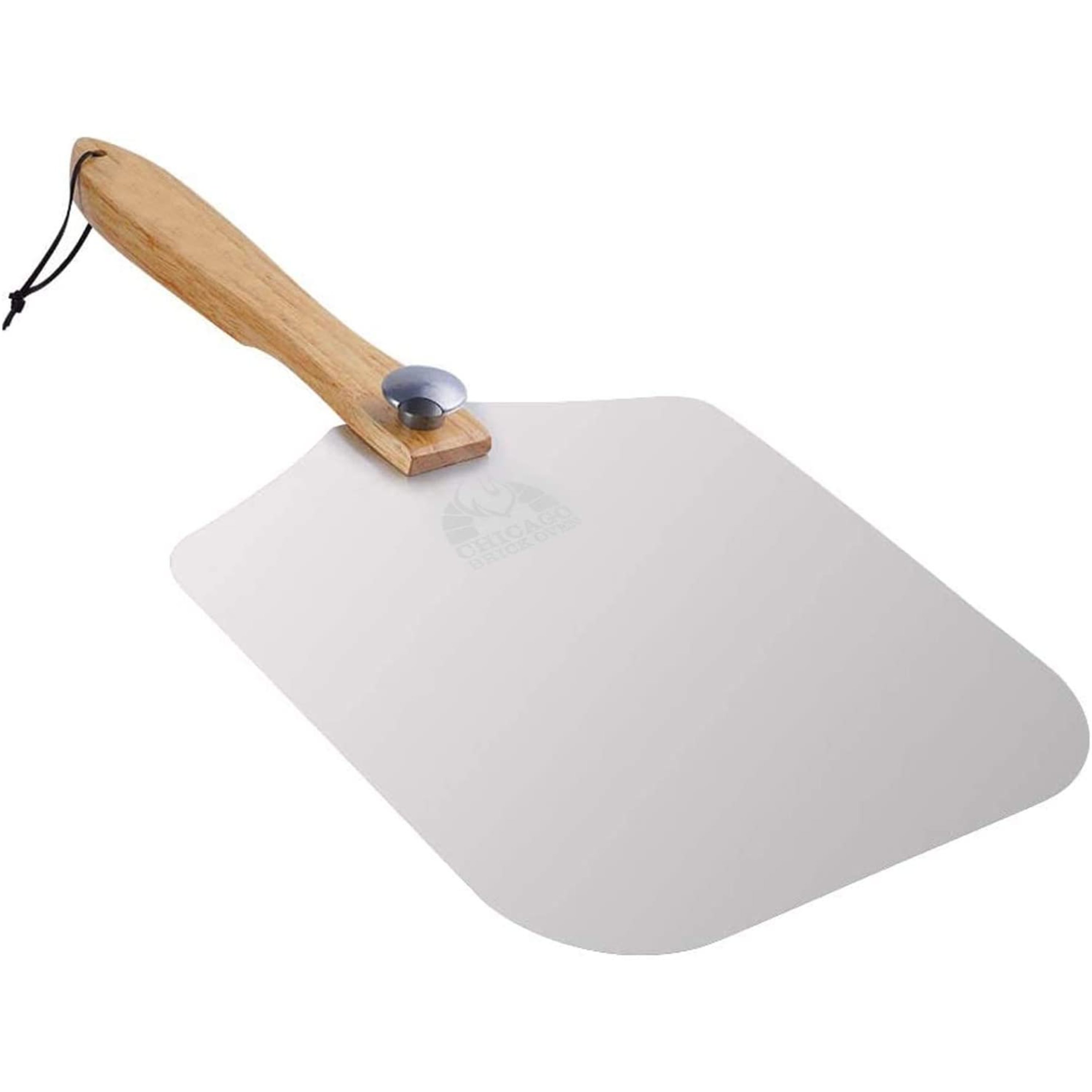 Chicago Brick Oven Aluminum Pizza Peel 12" x 14" with Foldable Wooden Handle, 25" Long Turning Spatula - image 1 of 5