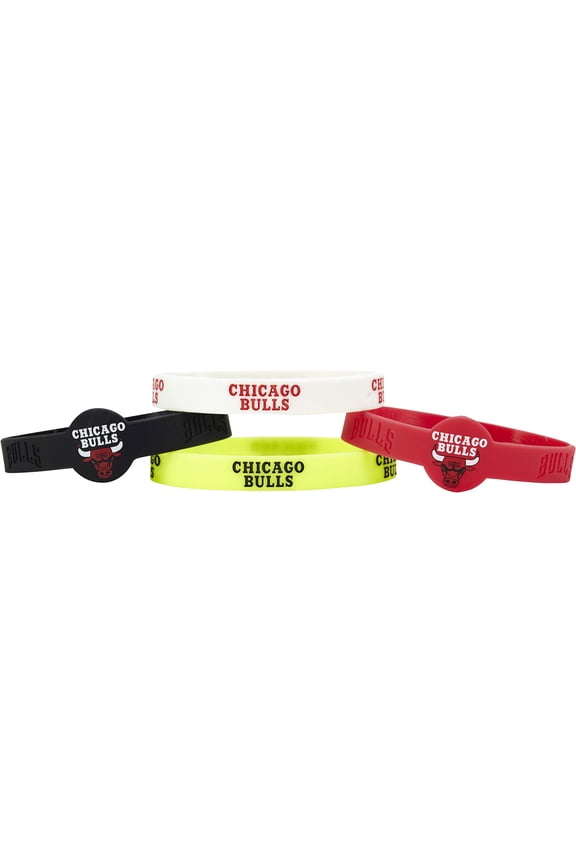 Chicago Bulls Bracelets - 4 Pack Silicone