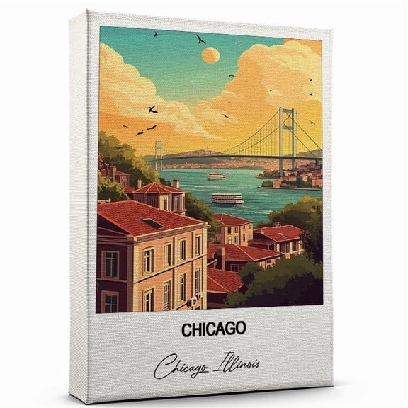 Chicago Canvas Wall Art Travel-Inspired Home Decor Featuring Chicago Illinois Art Canvas Unique Gift for Travel Canvas Ready to Hang