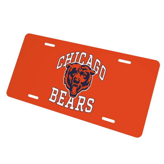 Chicago Car Aluminum Front License Plate 6x12in, Football Team Customized License Plate, Car Decorative License Plate, Easy To Install, Compatible With Most Models