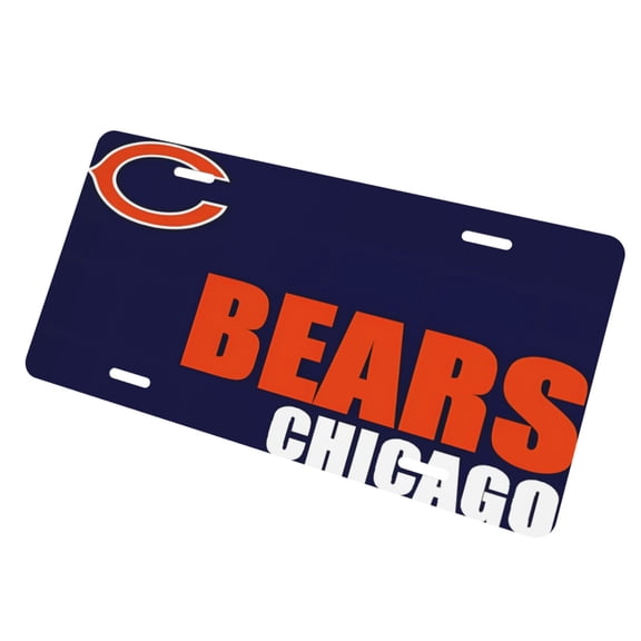 Chicago Car Aluminum Front License Plate 6x12in, Football Team Customized License Plate, Car Decorative License Plate, Easy To Install, Compatible With Most Models