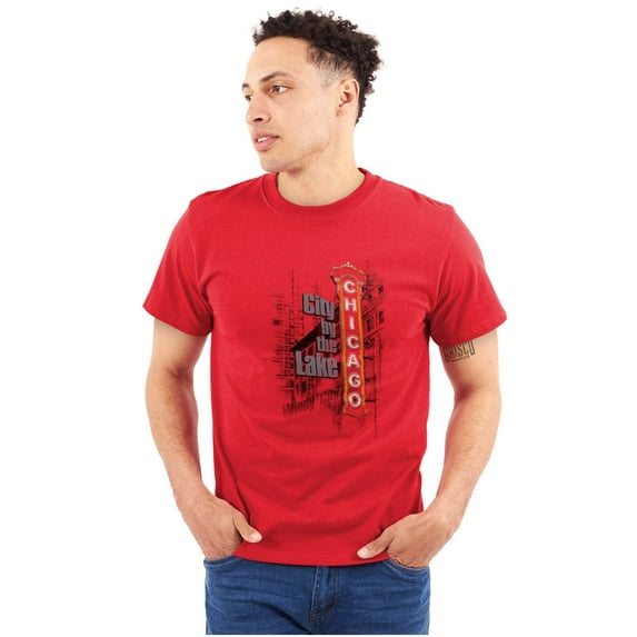 Chicago Chi Town City By The Lake IL Plus Size Crewneck Graphic Tee Shirt Brisco Brands 2X