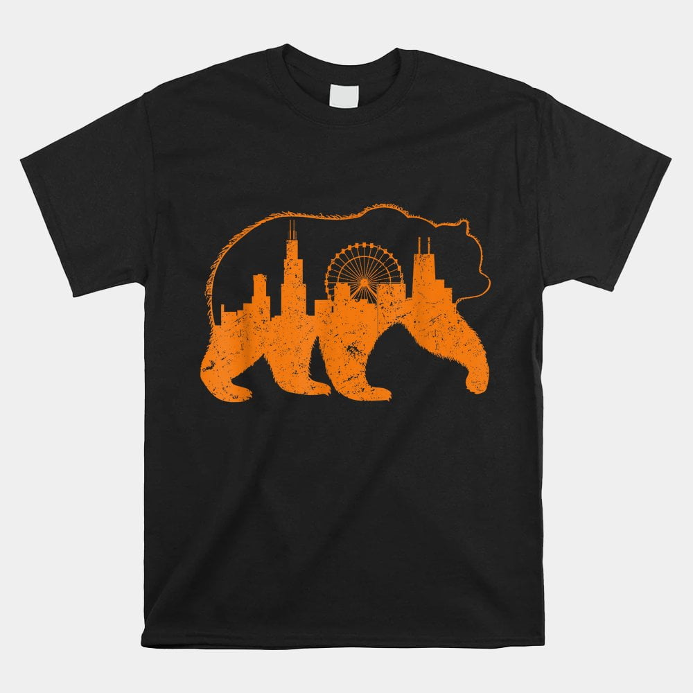Chicago City Apparel Downtown Walking Bear Silhouette Shirt