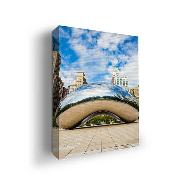 Chicago City Canvas Wall Art by Mavis Print- 12x16 inches City Wall Decor | HD Printed & Wooden framed wall art | UV and Water Resistant Modern Architect Wall Decor for Gift | Made in USA