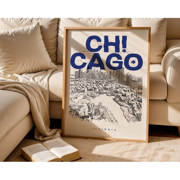 Chicago City Chicago Illinois Cityscape Poster , Poster Print Only ...