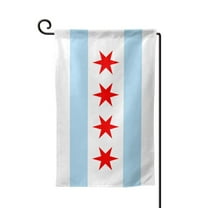 Chicago City Flag Garden Flag Vertical Double Sided Yard Outdoor Decoration 12.5 x 18 Inch Square