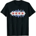 thumbnail image 1 of Chicago City Flag Skylline T-Shirt Womens Tshirt Tee White X-Large, 1 of 5