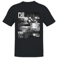 thumbnail image 1 of Chicago Cityscape Neighborhood Men's Black T-shirt, 1 of 3
