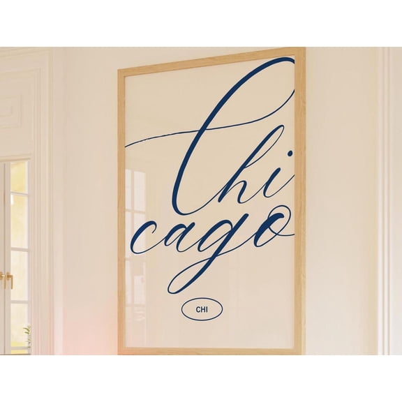 Chicago Cityscape Print Retro Landmark Art, Unframed Canvas 8x10in