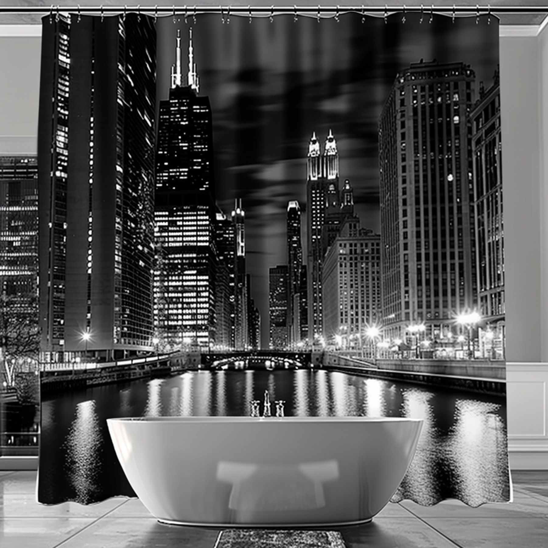 Chicago Cityscape Shower Curtain: Elevate your bathroom decor with a ...