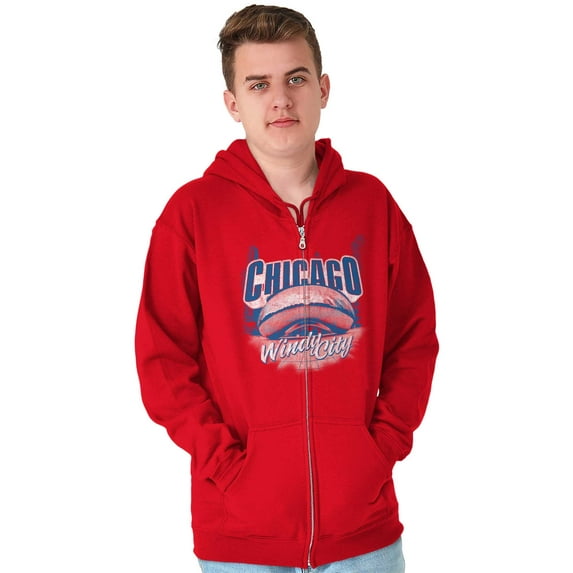 Chicago Cloud Gate Windy City Pride Unisex Fleece Graphic Zip Up Hoodie Brisco Brands 2X