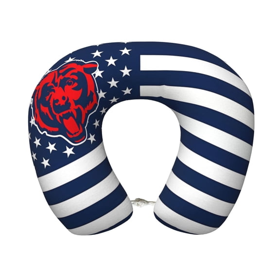 Chicago Comfortable And Portable U-Shaped Pillow, American Football Team Theme Travel Neck Pillow, Supports Neck And Head, Relieves Fatigue, Suitable For Cam_pus, Office Lunch Break Pillow