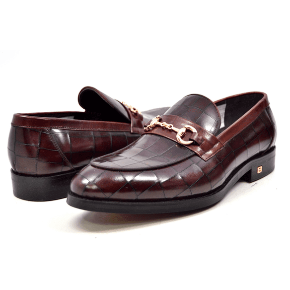 Chicago Criss Cross Pattern Leather Dressy Shoes