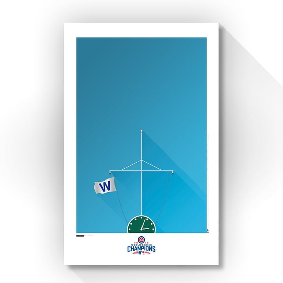 Chicago Cubs 11" x 17" 2016 World Series Champions Minimalist Art Flag Poster