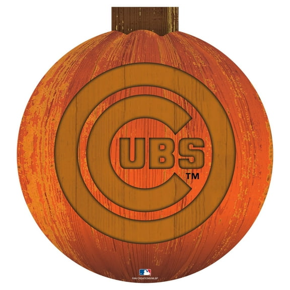 Chicago Cubs 12'' Pumpkin Sign