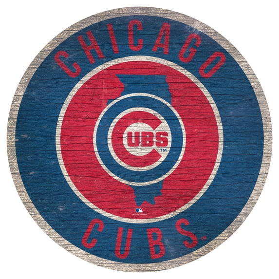 Chicago Cubs 12'' x 12'' State Circle Sign - No Size