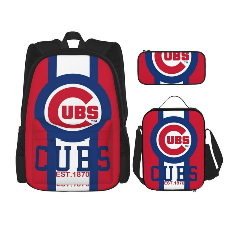 Chicago Cubs Backpack Large Capacity Multifunctional School Backpack Lunch Box Pencil Bag 3PCS SET for Adults Teenagers Walmart
