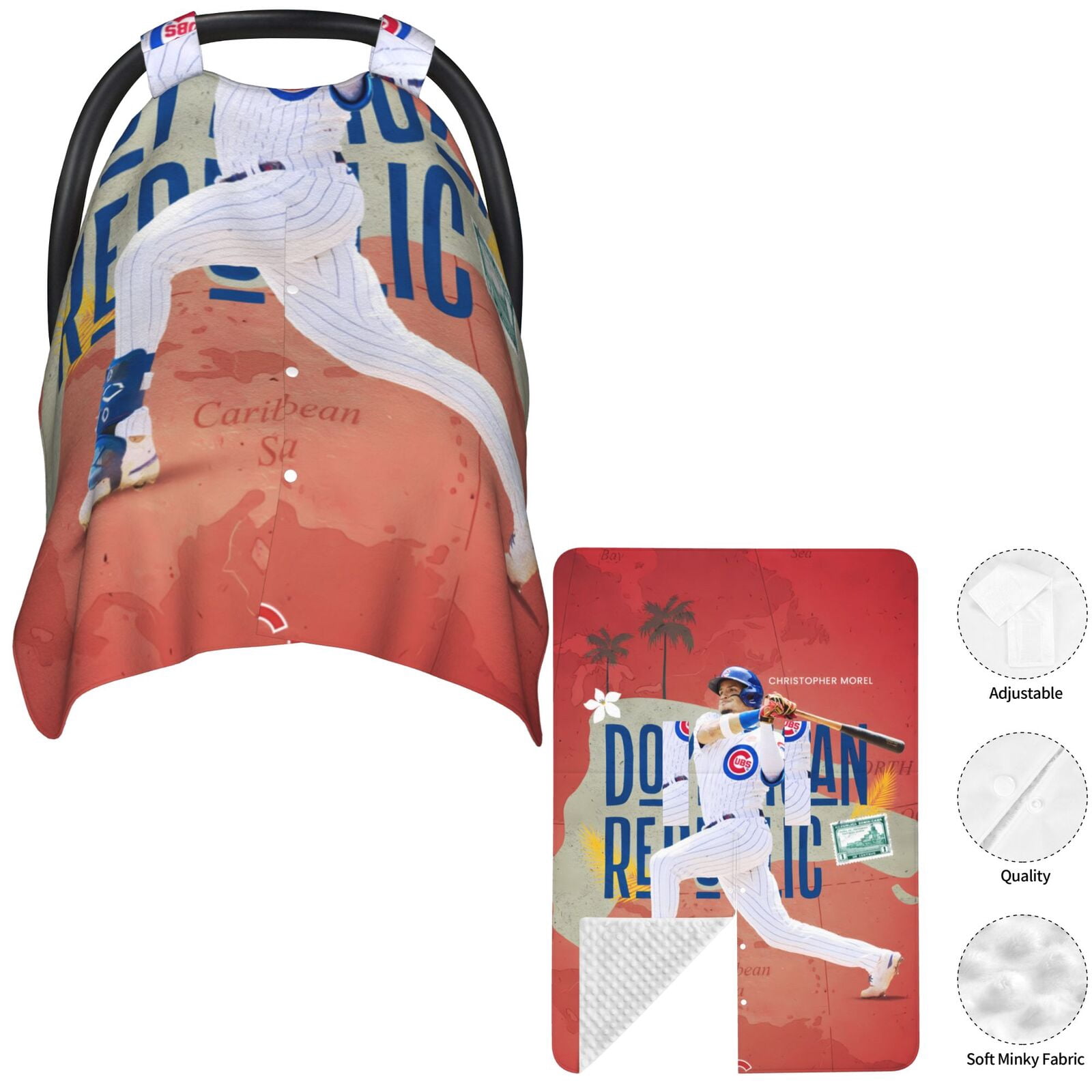 Chicago_Cubs Car Seat Canopy and Nursing Cover Infant Seat Privacy