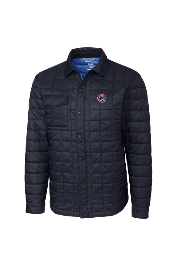 Chicago Cubs Cutter & Buck Rainier Shirt Full-Zip Jacket - Navy