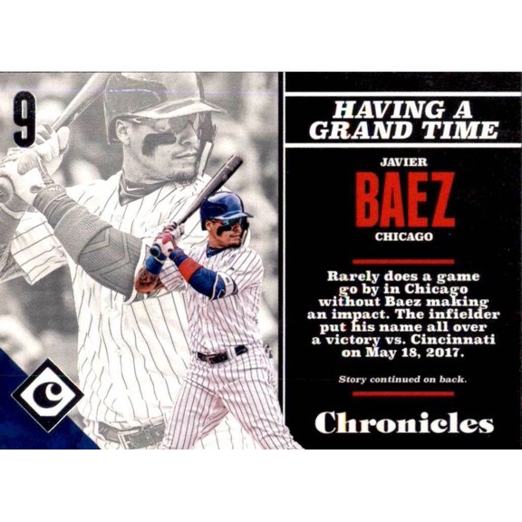 Chicago Cubs Javier Baez Panini Chronicles Base Set #89 Baseball Card Near Mint Chicago Cubs MLB Baseball Trading Card