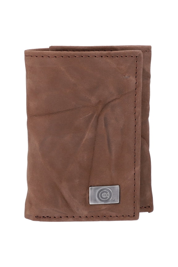 Chicago Cubs Leather Trifold Wallet with Concho