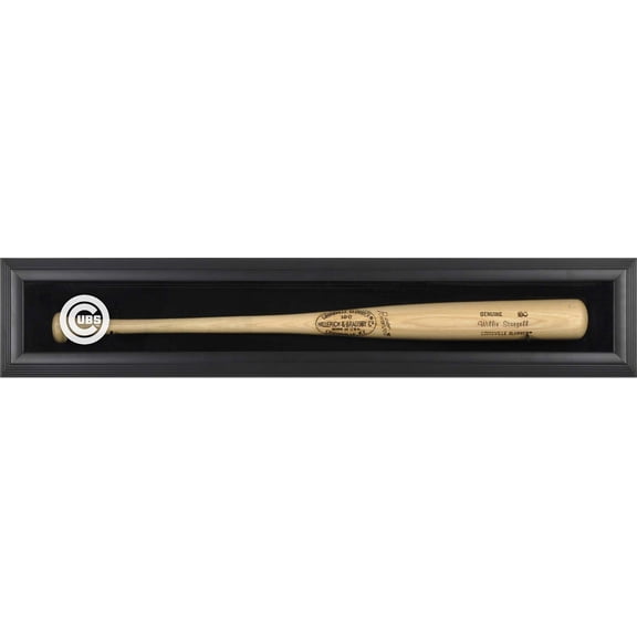 Chicago Cubs Logo Black Framed Single Bat Display Case