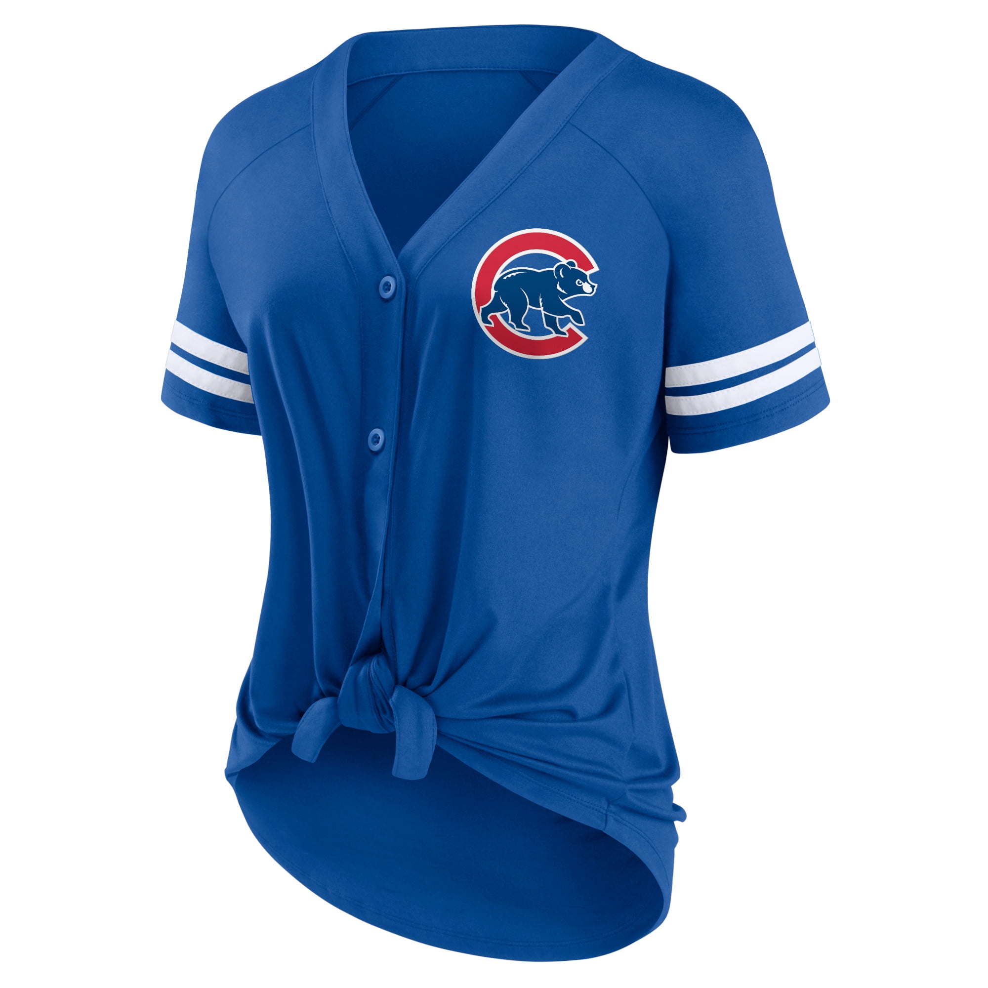 Chicago cubs mlb home run women s tie front jersey with striped sleeves